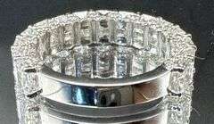 14K White Gold Antique Radiant Cut Wedding Band of Lab Diamonds of 3.70ct