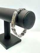 50 Gram14 Kt. White Gold Plate Byzantine Bracelet