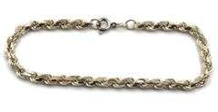 Italian 925 sterling silver rope chain bracelet