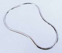 Italian Sterling Silver Herringbone Omega Neckpiece