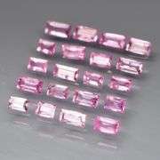 Baguette cut! 2.65ct set of Sapphires with candy pink hues!