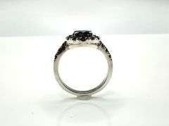 Impressive 14 Kt White Gold Plate 2.75 Ct Black Moissanite Ring