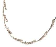 2.97ctw Pave Diamond Woven Loop Link Choker Necklace in 18K