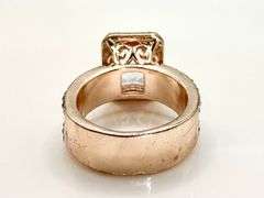 Sparkling 5 Ct Radiant Cut Light Pink CZ Ring