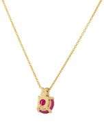2.27ct Oval Ruby and 0.05ctw Diamond Pendant Necklace in 14K