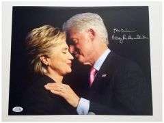 Bill and Hillary Clinton Signed Autographed 11x14 Photo
