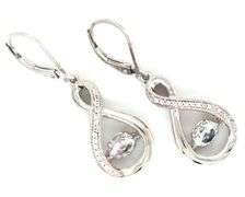 925 Sterling silver cubic zirconia dangle earrings