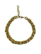 Sharp 43.9 gram Yellow Gold Plated Byzantine Bracelet