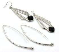 2 Pairs of 925 sterling silver dangle earrings