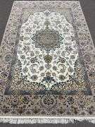 Handmade Fine Silk Persian Isfahan 7.11x5.2