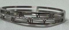 Stainless Steel Silver Color Roman Numeral Bracelet