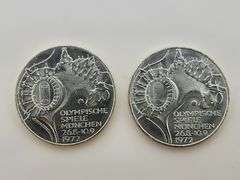 1972-J & 1972-D 10 Mark German Federal Republic, Silver