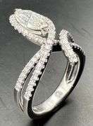 18K White Gold Marquise Cut Diamond Ring of 1.60ct