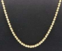 14kt Yellow gold 4.25ctw round brilliant cut diamond tennis necklace