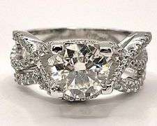 14 Kt White Gold Plate 2 Band Stackable 2.65 Ct Lab Simulated Diamond Ring Set