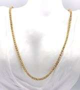 14kt Yellow gold 4.25ctw round brilliant cut diamond tennis necklace