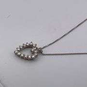 CERITIFED 14K WHITE GOLD CHAIN WITH DIAMOND PENDANT