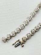 925 Sterling Silver "S" Link Diamond Tennis Bracelet