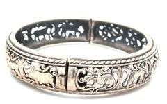 925 Sterling Silver Solid "Sprit Of Africa" Bangle