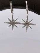 CERTIFIED BRAND NEW 14K WHITE GOLD DIAMOND DANGLE EARRINGS