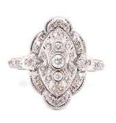 Vintage style Milgrain cluster ring