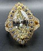 14K Yellow Gold Marquise Diamond Ring of 5.98ct