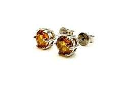 Dazzling 2 Ctw Simulated Imperial Topaz Earrings