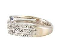 Vera Wang 0.30ctw Diamond and 0.08ctw Sapphire Multi Row Spiral Ring in 14K