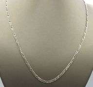 925 Sterling silver signed Figaro chain necklace