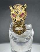 18K Yellow Gold Designer Panther Ring