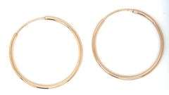 2 Pairs of 10kt Yellow gold hoop earrings