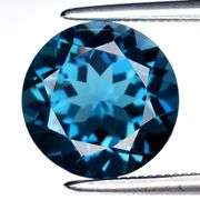 Top London blue 3.27ct 9mm Brazilian Topaz solitaire!