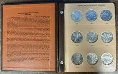 Superb Gem BU Complete 36-pc $1 Silver Eagle Set 1986-2021. Custom album