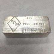 Vintage Poured EPM 10 Oz Silver Bar