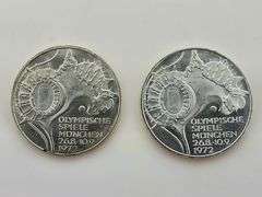 (2) 1972-G German Federal Republic Silver 10 Mark
