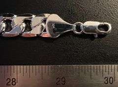 Huge 122.4 Gram .925 Sterling Silver Plated Italian Figaro Link Necklace