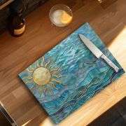 Tempered Glass Cutting Board: Ocean Sun Charcuterie Tray