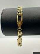 Dazzling 10 Gram 14 K Yellow Gold Plated Italian Figaro Link Bracelet