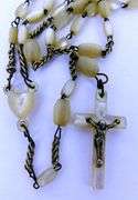 Early Mother of Pearl Rosary & 4 Medals