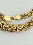 Italian 14KT Yellow Gold Gratuated 4MM to7MM Byzantine Necklace