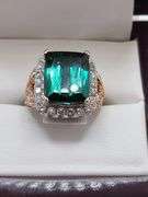Very high quality magnificent Large Tourmaline Rose Gold Ring
