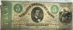 $5 1862 Virginia Treasury Note