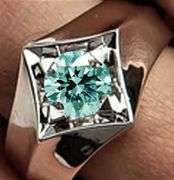 Men's Sparkling 2.25 Ct Mint Green Fire Moissanite Ring