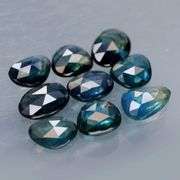 Heated only! 5.21 carats of rose cut blue and green Sapphires!