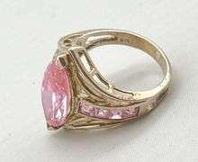 925 Sterling Silver Marquise Pink Ameythyst Ring