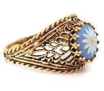 Sweet 14K YG Filigree Ring with Daisy