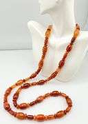 925 Sterling Silver DRT Jay King Vintage Genuine Polished Barrel Shpapes Carnelian Necklace