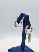 Classy 14k White Gold Diamond Hoop Earrings