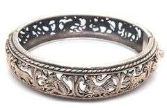 925 Sterling Silver Solid "Sprit Of Africa" Bangle