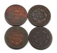 1818 1826 1833 & 1852 Large Cent